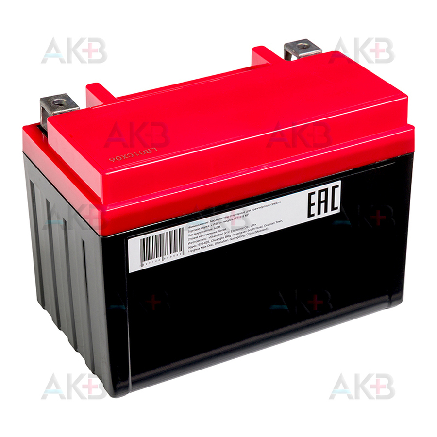 Мото аккумулятор WBR MT12-9 MF AGM 9 Ач 135А прямая пол.(150x87x105) YTX9-BS, YTX9