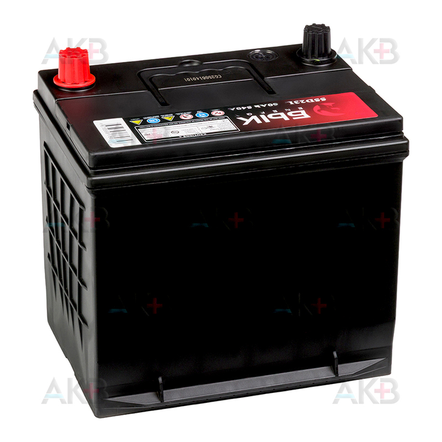 Автомобильный аккумулятор БЫК Energy 55D23L 60Ah 540A обр. пол. (230x170x225) бортик