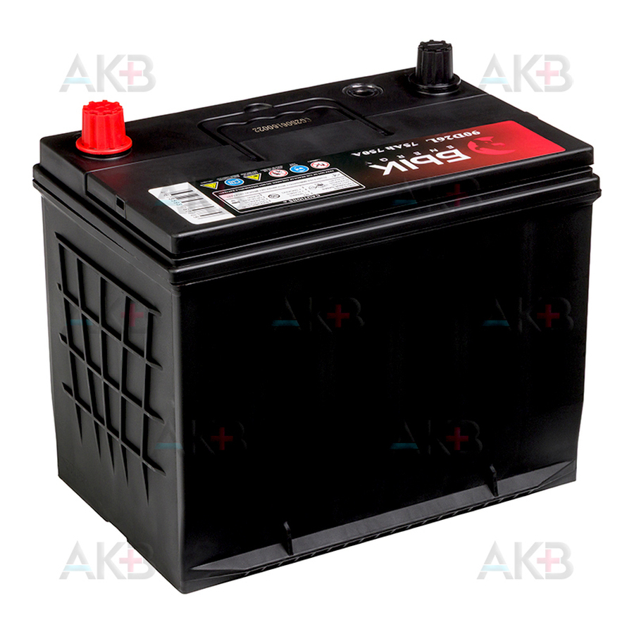 Автомобильный аккумулятор БЫК Energy 90D26L 75Ah 750A обр. пол. (260x170x225) бортик