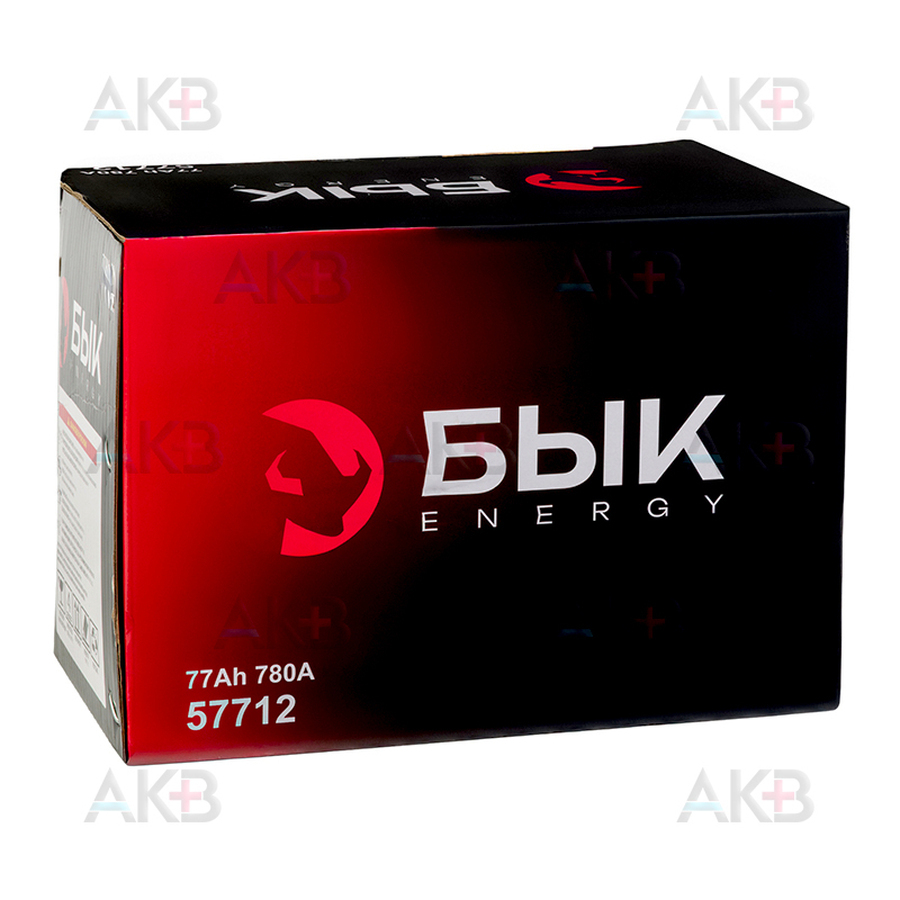 Автомобильный аккумулятор БЫК Energy 57712 77Ah 780A обр. пол. (278x175x190)