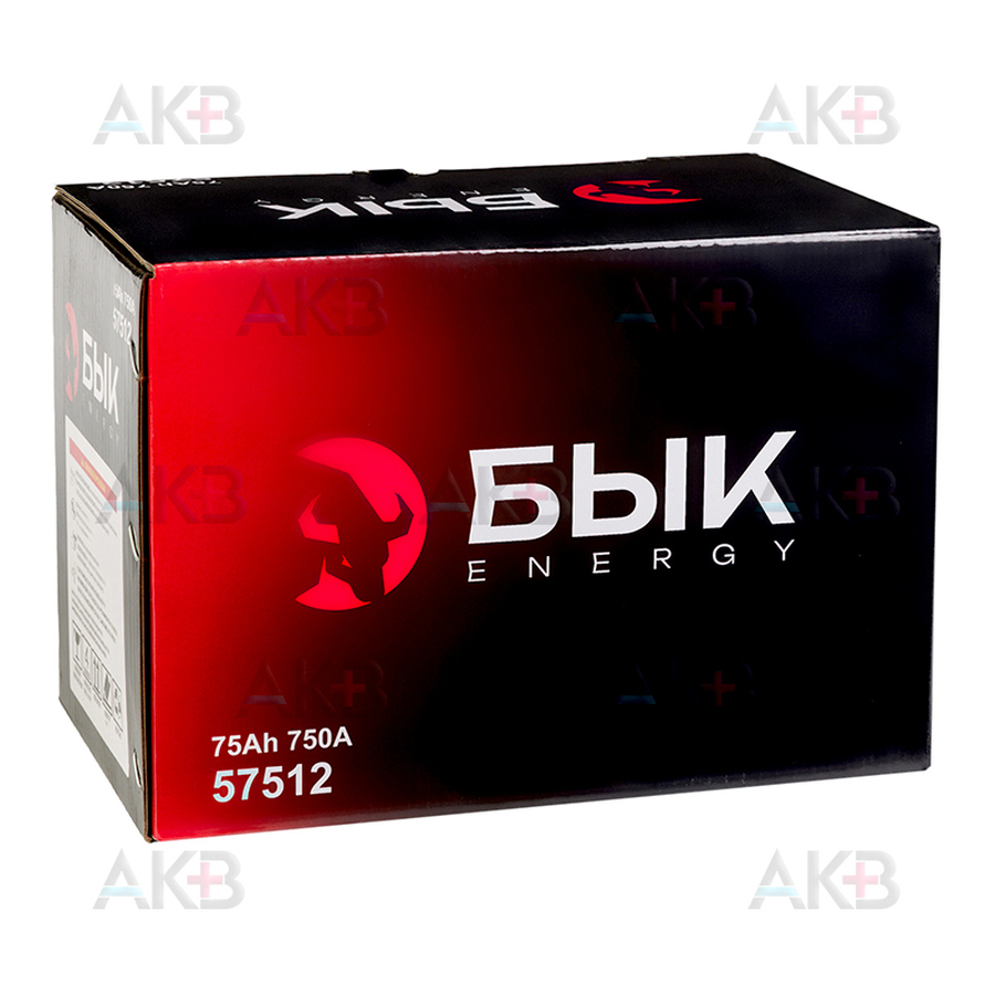 Автомобильный аккумулятор БЫК Energy 57512 75Ah 750A обр. пол. (278x175x190)