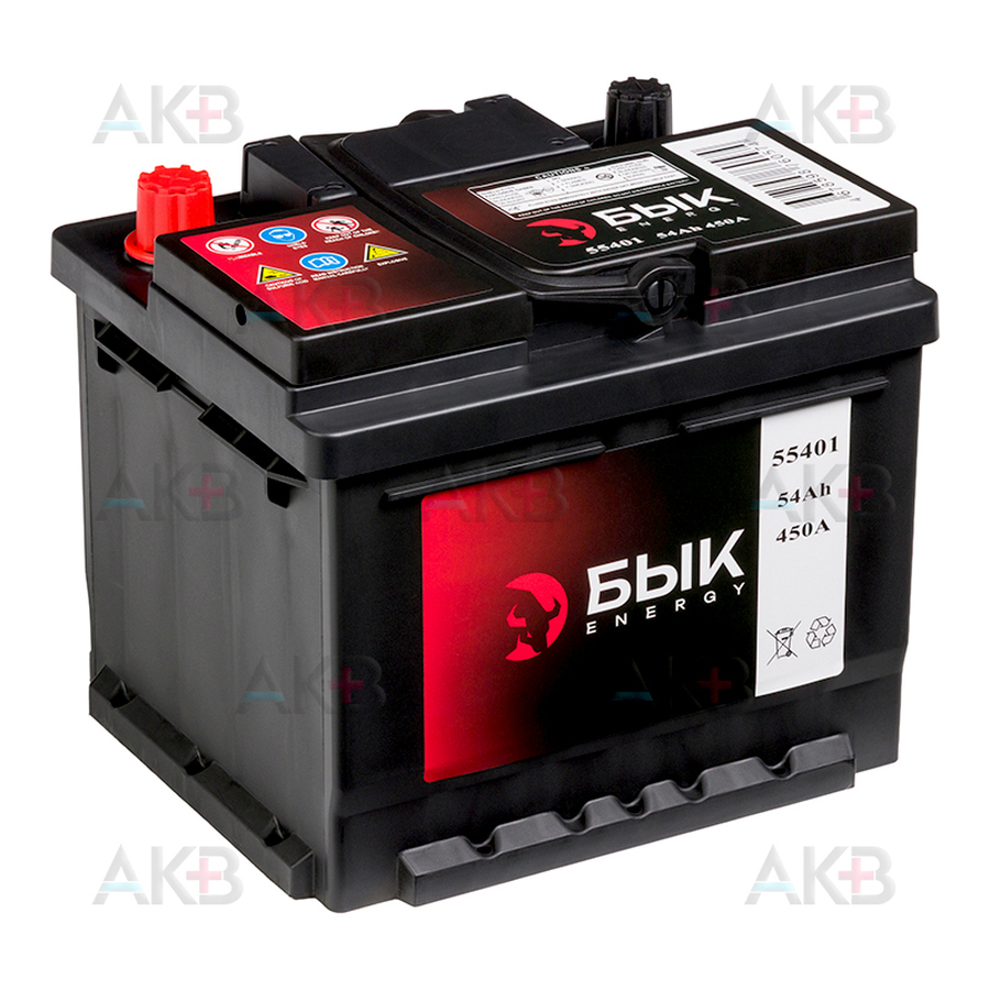 Автомобильный аккумулятор БЫК Energy 55401 54Ah 450A обр. пол. (205x175x175)