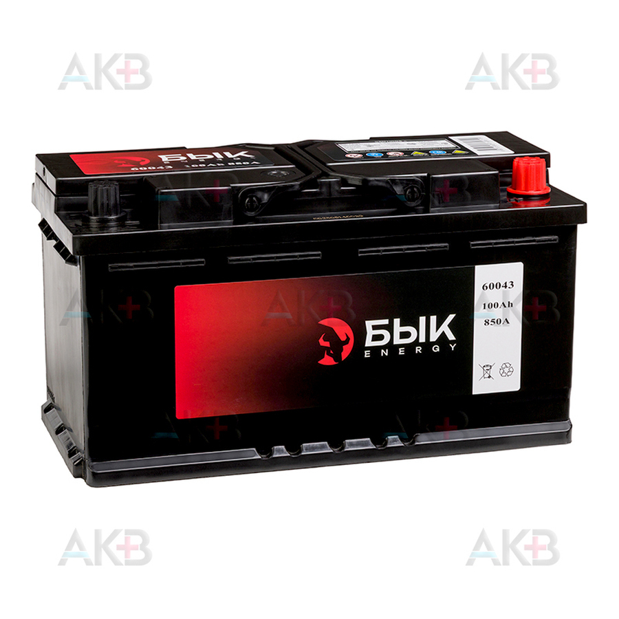 Автомобильный аккумулятор БЫК Energy 60043 100Ah 850A прям. пол. (353x175x190)