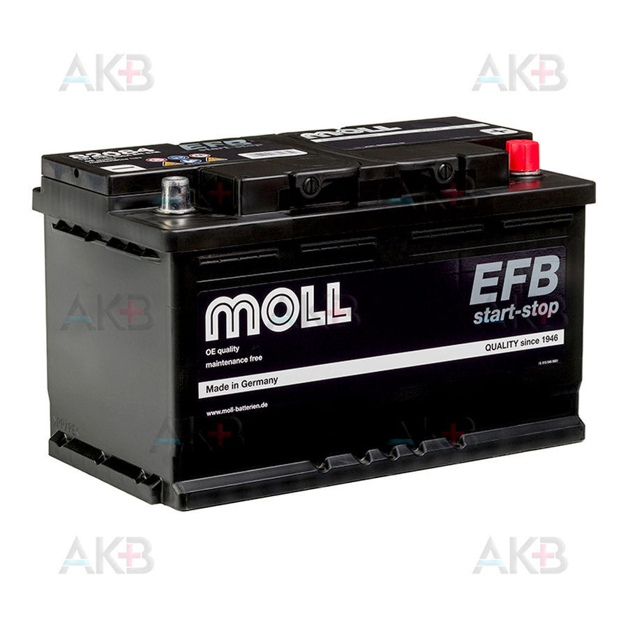 Автомобильный аккумулятор Moll EFB Start-Stop 84 Ач 800A обр. (315x175x190) 82084
