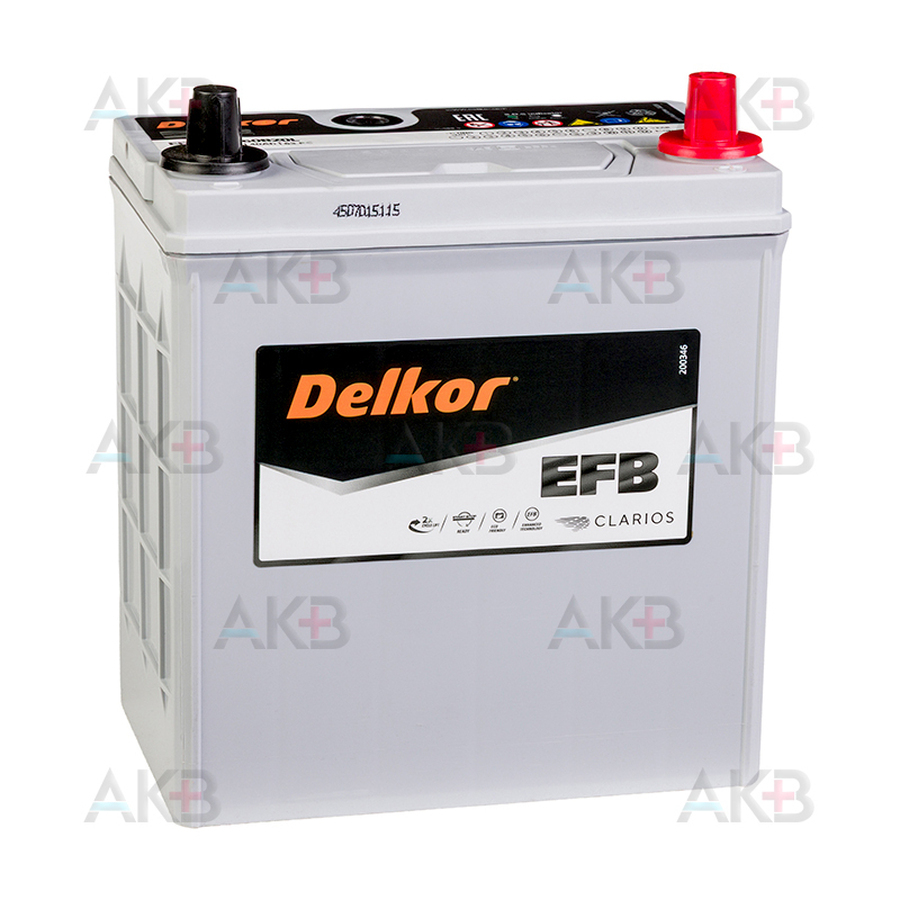 Автомобильный аккумулятор Delkor EFB 60B20L 40 Ач 400A обр. пол. (196x128x227) M42