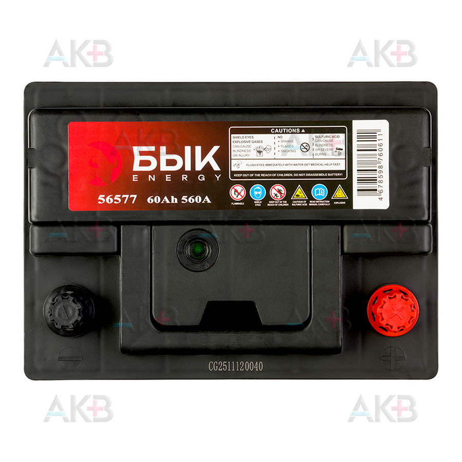 Автомобильный аккумулятор БЫК Energy 56577 60Ah 560A обр. пол. (242x175x175) низкий