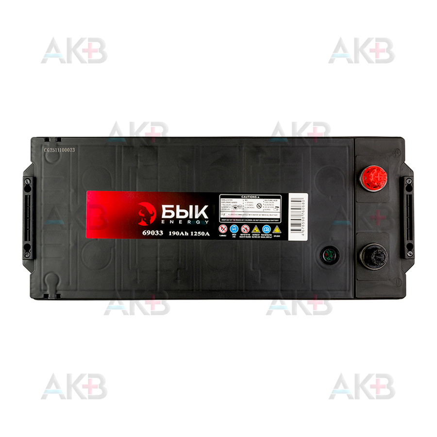 Автомобильный аккумулятор БЫК Energy 69033 190Ah 1250A прям. пол. (506х220х223)