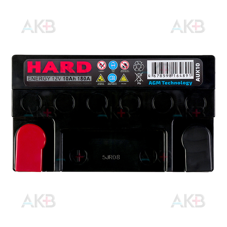 Грузовой аккумулятор HARD AGM 10 Ач 180A прям. пол. AUX 10D (150x87x130) VOLVO