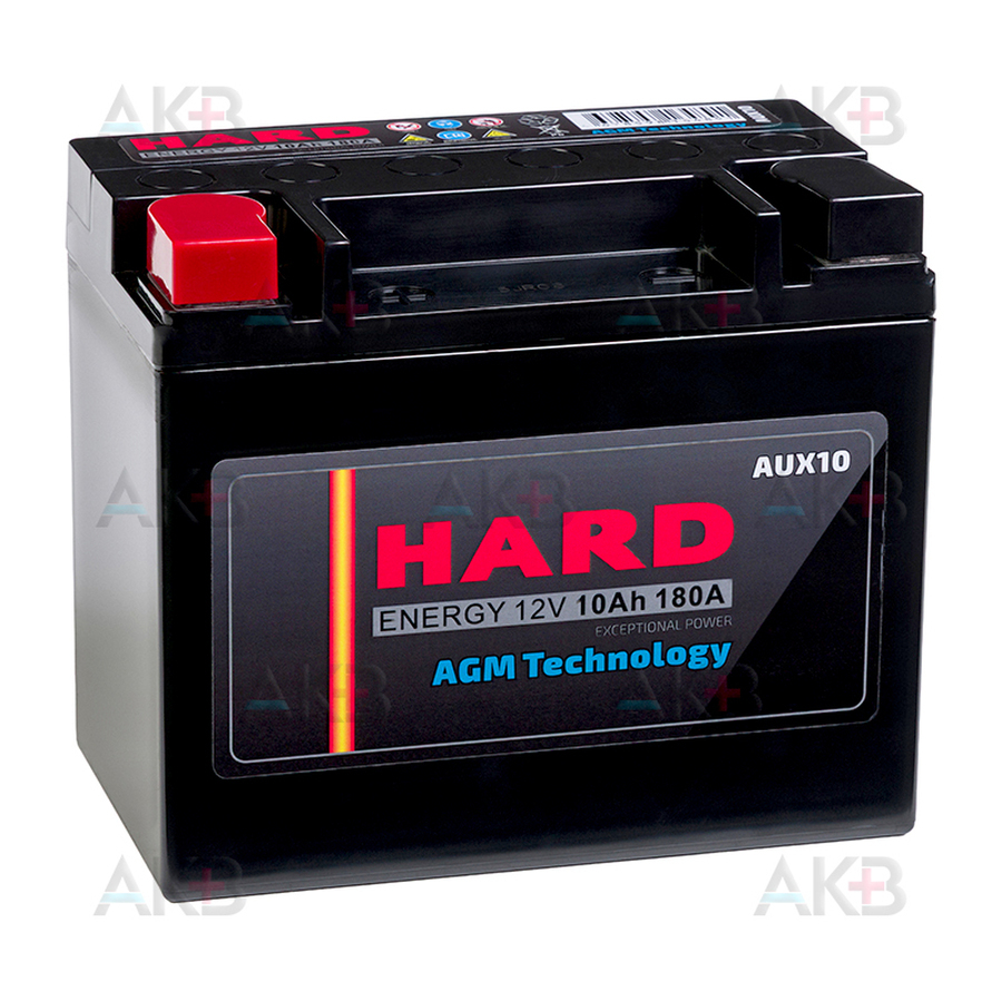 Грузовой аккумулятор HARD AGM 10 Ач 180A прям. пол. AUX 10D (150x87x130) VOLVO
