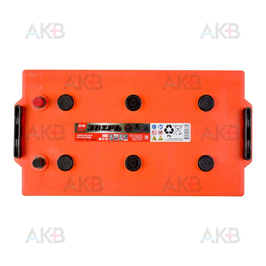 Автомобильный аккумулятор Зверь EFB 240 Ач 1500A обр. пол. (518х274х237) ZVEFB 240-З-R-К