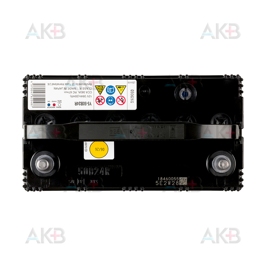 Автомобильный аккумулятор YUASA Y5 50B24R 39Ah 383A прям. пол. (238x128x227) Made in Japan