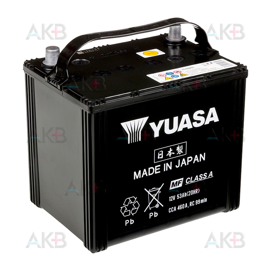 Автомобильный аккумулятор YUASA Y5 55D23L 53Ah 460A обр. пол. (232x173x225) Made in Japan