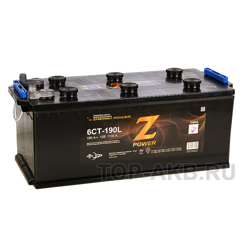 Автомобильный аккумулятор Z-Power 190 рус 1100А 518х228х238