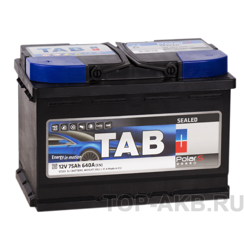 Автомобильный аккумулятор Tab Polar S 75L (640A 278x175x190) 57550 57233