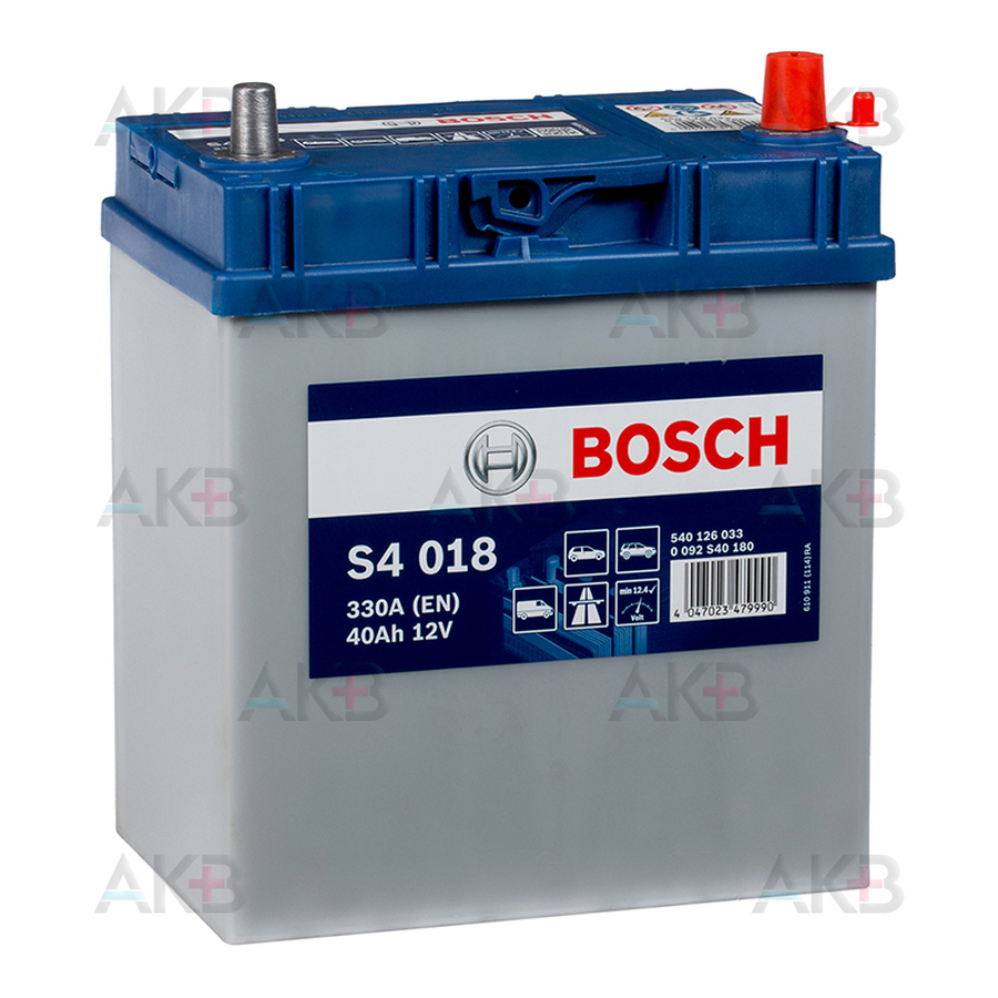Автомобильный аккумулятор Bosch S4 018 40R 330A 187x127x227