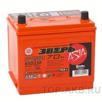 Зверь 85D23R 70Ач 700A прям. пол. (235х175х225) ЗВА 70-З-L
