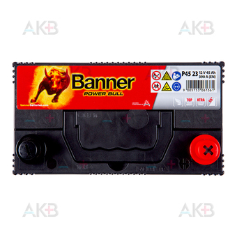 Автомобильный аккумулятор BANNER Power Bull (45 23) 45R 390A 236x126x227. Фото 2