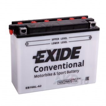 Exide Conventional EB16AL-A2 12V 16Ah 175A (205x70x162) обр. пол. (сухоз.)