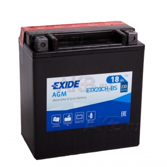Exide AGM сухозаряж. ETX20CH-BS 12V 18Ah 230A (150x87x161) прям. пол.