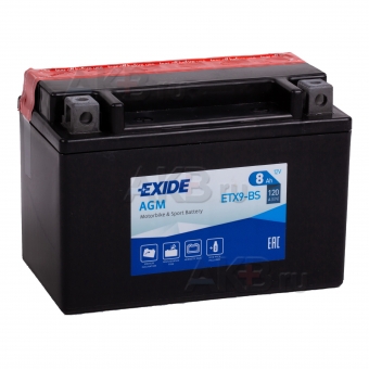 Exide AGM сухозаряж. ETX9-BS 12V 8Ah 120A (150x87x105) прям. пол.