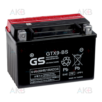 GS GTX9-BS 12V 8,4Ah 135А (150x87x105) прям. пол. AGM сухозаряж. GS YUASA