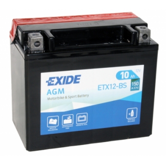Exide AGM сухозаряж. ETX12-BS 12V 10Ah 150A (150х87х130) прям. пол.