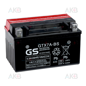 GS GTX7A-BS 12V 6,3Ah 105А (150x87x93) прям. пол. AGM сухозаряж. GS YUASA