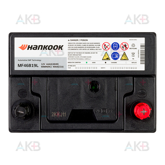 Автомобильный аккумулятор Hankook 46B19L (40R 370 187x127x227). Фото 1