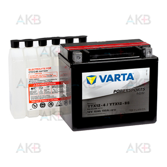 VARTA Powersports AGM YTX12-4/YTX12-BS  12V 10Ah 150А (152x88x131) прямая пол. 510 012 009, сухозар.