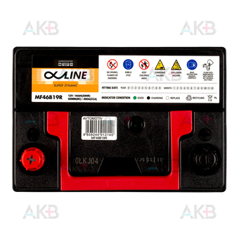 Автомобильный аккумулятор Alphaline SD 46B19R 44L 400A 186x127x220. Фото 1