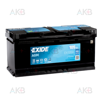 Exide Start-Stop AGM 105R (950А 393x175x190) EK1050