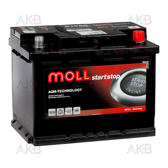 Автомобильный аккумулятор Moll AGM 60R Start-Stop 640A 242x175x190