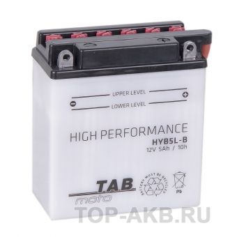 TAB Moto High performance HYB5L-B 12V 5Ah 65A (120х60х130) обр. пол. сухоз.