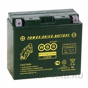 WBR MT12-12-A AGM 12 Ач 175А прямая пол.(150x69x130) YT12B-BS