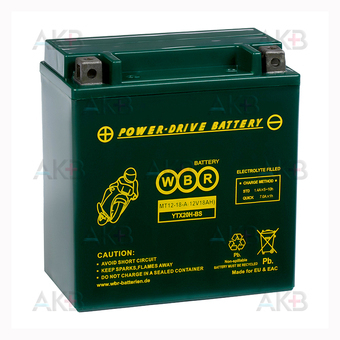 WBR MT12-18-A AGM 18 Ач 230А прямая пол. (150x87x161) YTX20H-BS