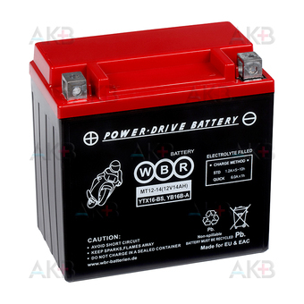 WBR MT12-14 AGM 14 Ач 210А прямая пол.(150x87x145) YTX16-BS, YB16B-A