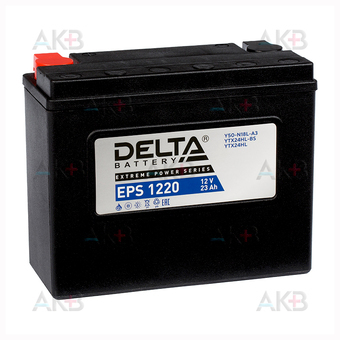Delta EPS 1220, 12V 24Ah, 340А (205x87x162) YTX24HL-BS, YTX24HL обратная пол.