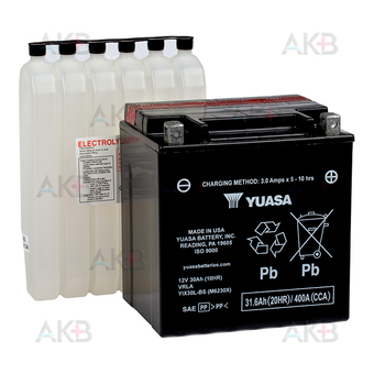 Yuasa YIX30L-BS-PW 31 Ач 400 (166х126х192) обр. пол. AGM сухозаряж.