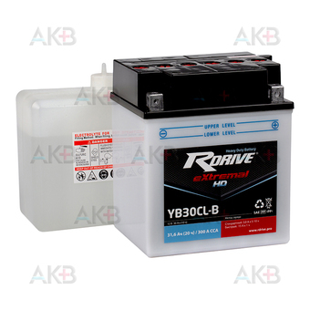 RDrive YB30CL-B 12V 31,6Ah 300А обр. Heavy Duty (165x130x192)  eXtremal HDсухозаряж.