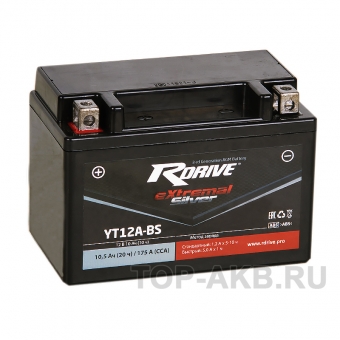 RDrive YT12A-BS 12V 10,5Ah 175Апрям. пол. AGM сухозаряж. (150x87x105) eXtremal SILVER
