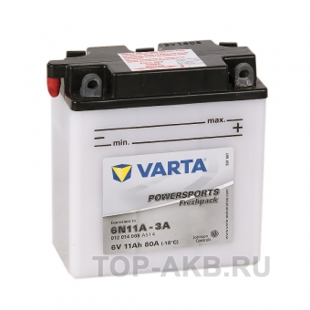 VARTA Powersports Freshpack 6N11A-3A 6V 11 Ач 80А (120x60x130) обр. пол. 012 014 008, сухозар.