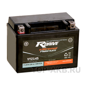 RDrive YTZ14S 12V 11Ah 230А прям. пол. AGM (150x87x110) eXtremal PLATINUM