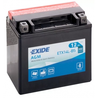 Exide AGM сухозаряж. ETX14L-BS 12V 12Ah 200A (150x87x145) обр. пол.
