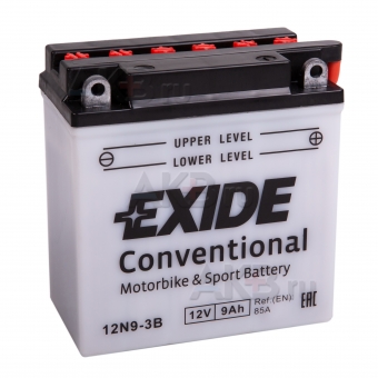 Exide Conventional 12N9-3B 12V 9Ah 85A (135x75x139) обр. пол. (сухоз.)