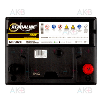 Автомобильный аккумулятор Alphaline Standard 75D23L 65R 580A 232x172x220. Фото 1