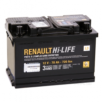 Renault Standart 70 Ач обратная пол. 720А (278x175x190) 7711 238 598