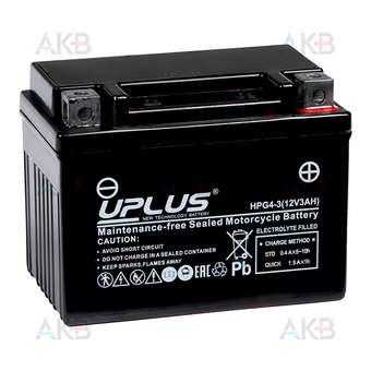 Uplus HPG4-3 12V 3Ah 60А обр. пол. (114x71x86) Nano GEL