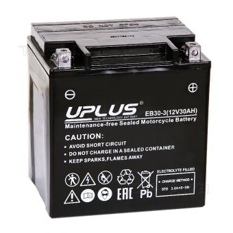 Uplus EB30-3 12V 30Ah 385А обр.пол. (166х126х175) Super Start AGM