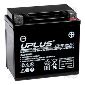 Uplus LT5-3 12V 4Ah 70 А обр. пол. (113x70x105) Super Start AGM