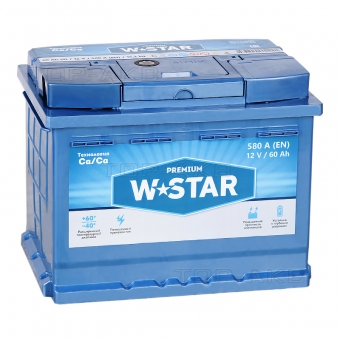 W STAR 60 Ач прям. пол. 580А (242x175x190)